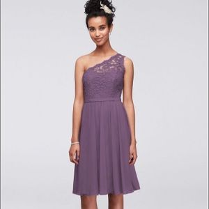 One Shoulder Corded Lace Dress